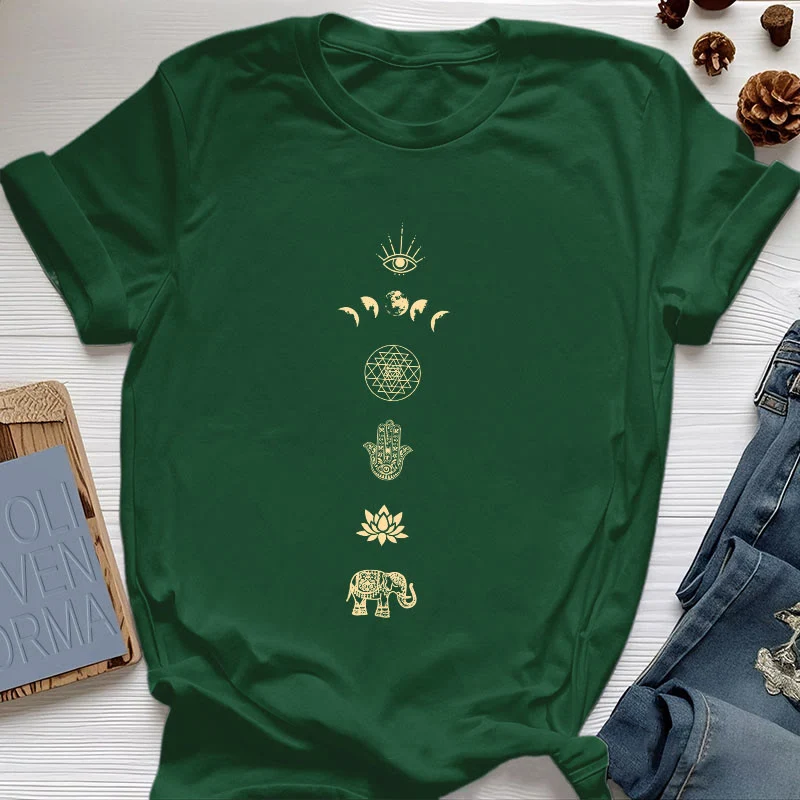 Olivenorma Chakren Spirituelles Lotus Yoga T-Shirt