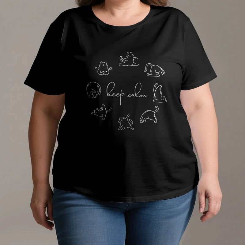Olivenorma Süßes lustiges Katzen-Yoga-T-Shirt