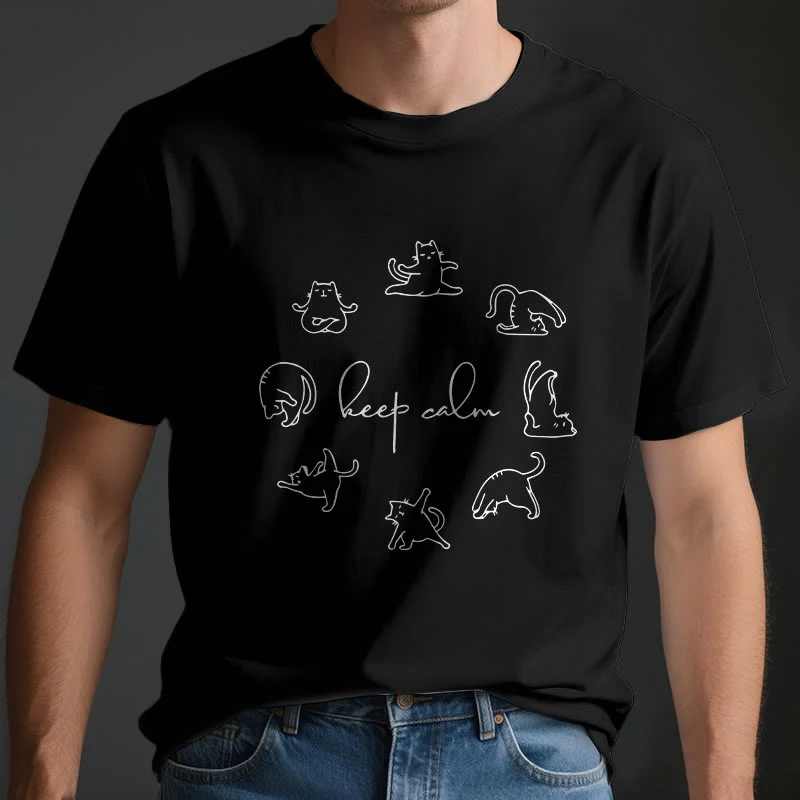 Olivenorma Süßes lustiges Katzen-Yoga-T-Shirt