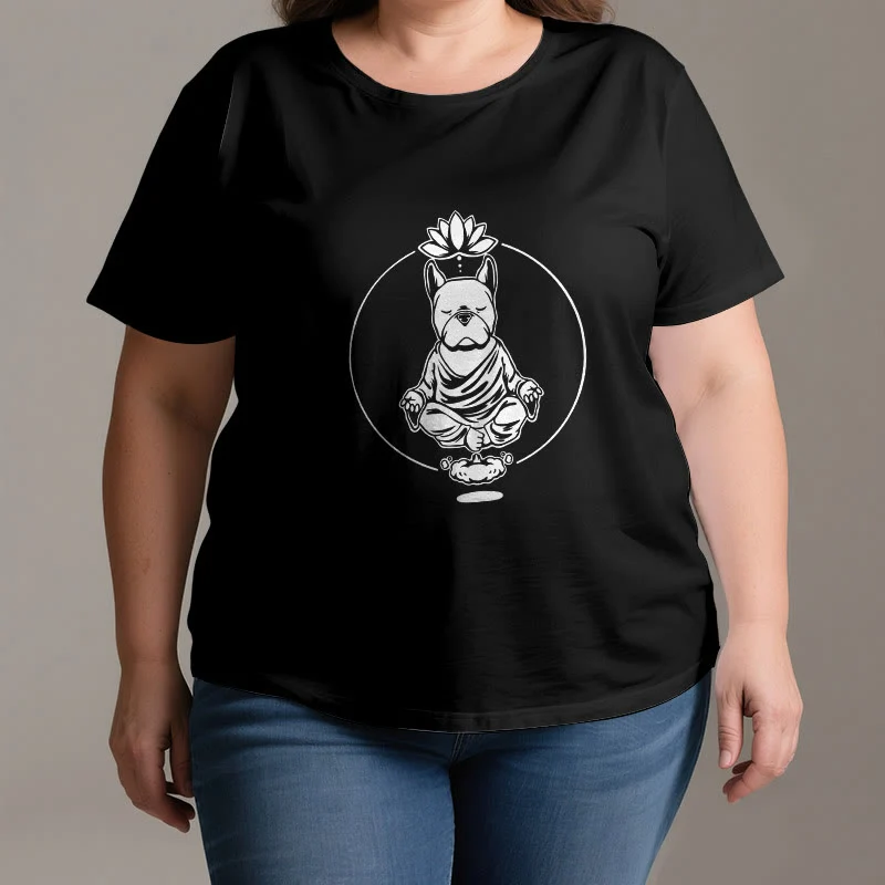 Olivenorma Zen Meditation Französische Bulldogge Lotus T-Shirt