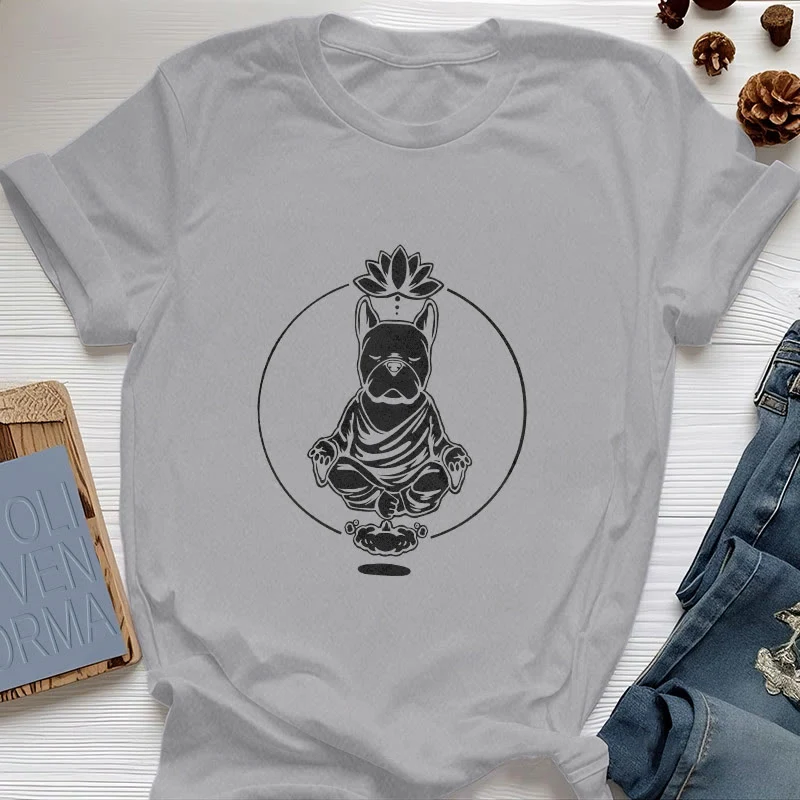 Olivenorma Zen Meditation Französische Bulldogge Lotus T-Shirt