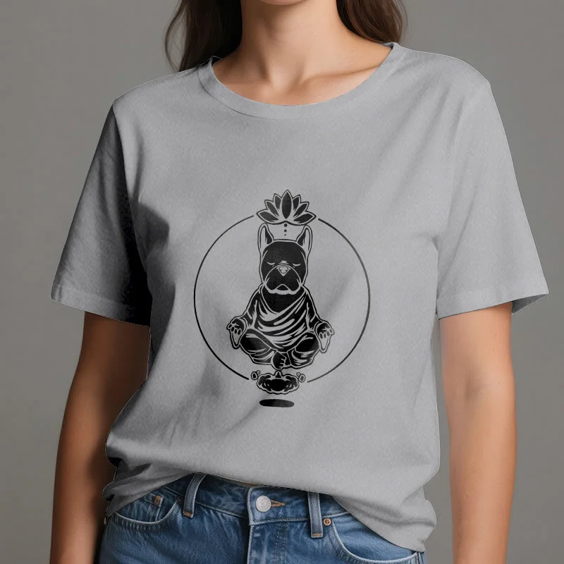 Olivenorma Zen Meditation Französische Bulldogge Lotus T-Shirt