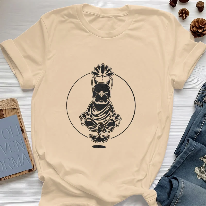 Olivenorma Zen Meditation Französische Bulldogge Lotus T-Shirt