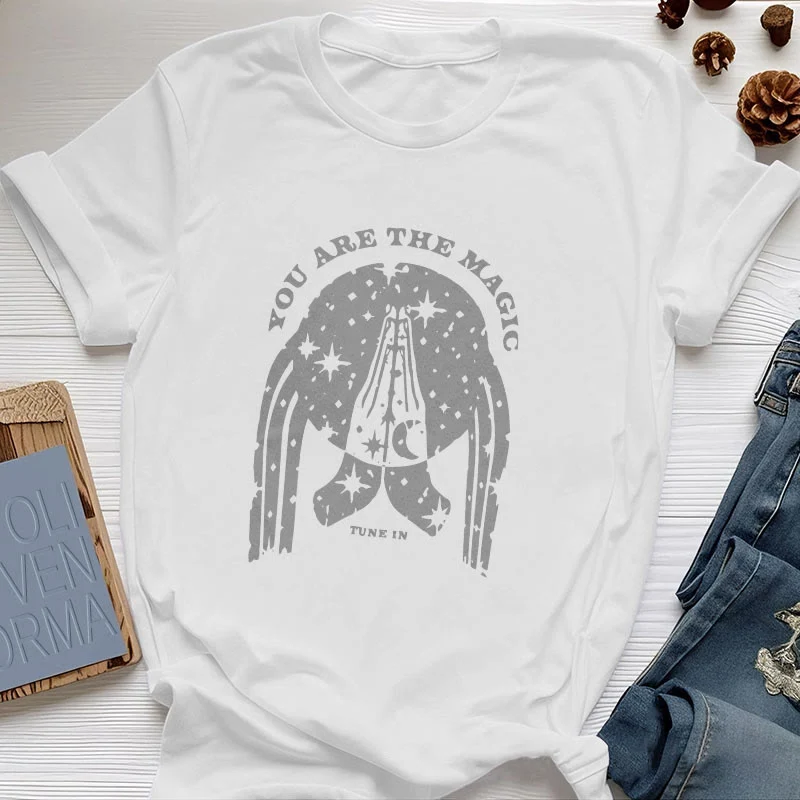 Olivenorma Yoga Boxy T-Shirt "Tune in You Are The Mageic"