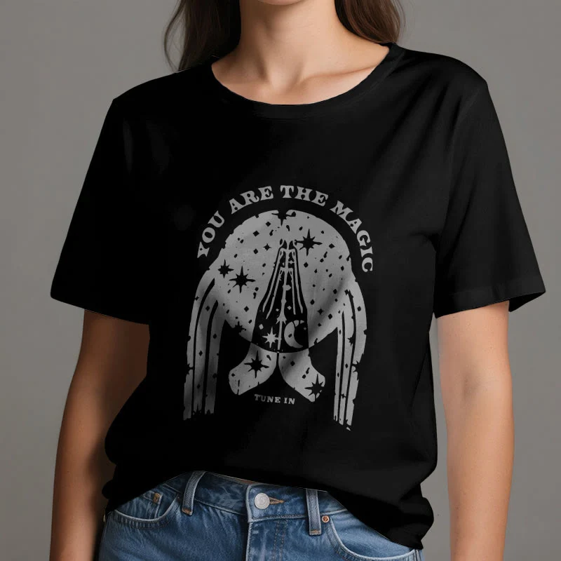 Olivenorma Yoga Boxy T-Shirt "Tune in You Are The Mageic"