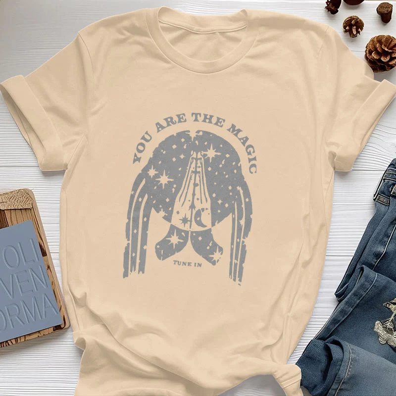 Olivenorma Yoga Boxy T-Shirt "Tune in You Are The Mageic"