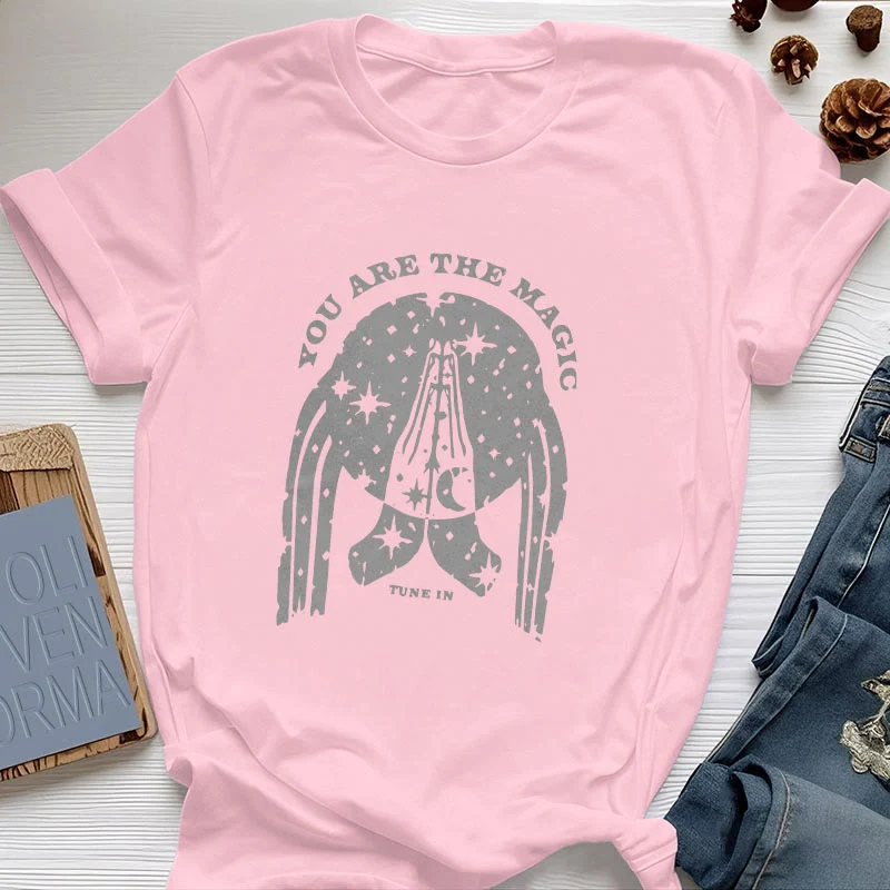 Olivenorma Yoga Boxy T-Shirt "Tune in You Are The Mageic"