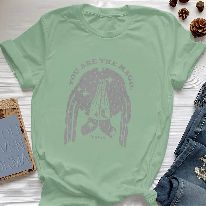 Olivenorma Yoga Boxy T-Shirt "Tune in You Are The Mageic"