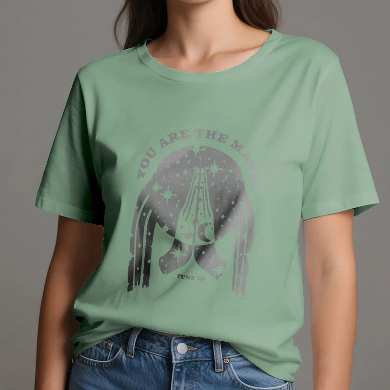 Olivenorma Yoga Boxy T-Shirt "Tune in You Are The Mageic"