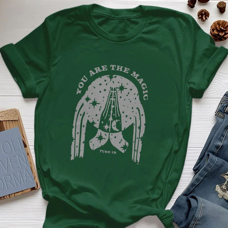Olivenorma Yoga Boxy T-Shirt "Tune in You Are The Mageic"