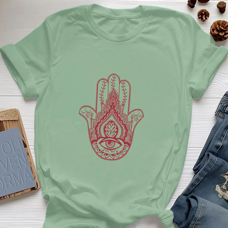 Olivenorma Weiches Hamsa-Baumwoll-T-Shirt