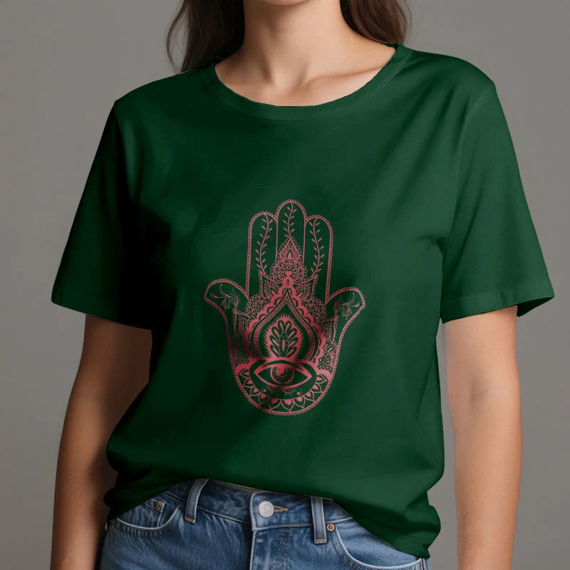 Olivenorma Weiches Hamsa-Baumwoll-T-Shirt