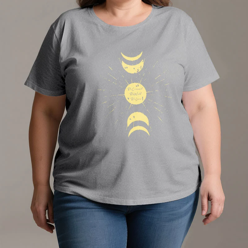 Olivenorma Mondphasen Yoga Baumwoll-T-Shirt