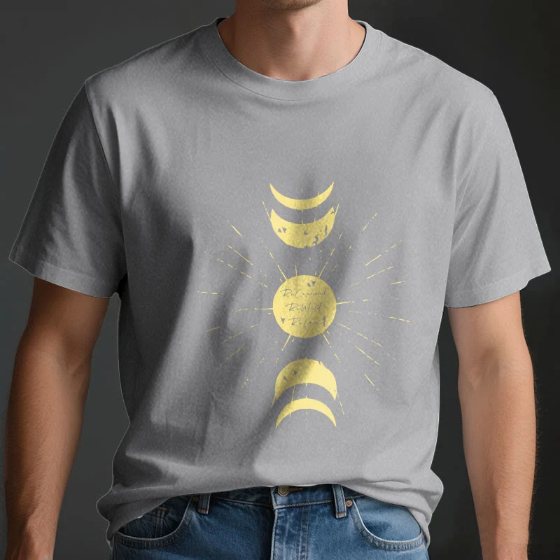 Olivenorma Mondphasen Yoga Baumwoll-T-Shirt