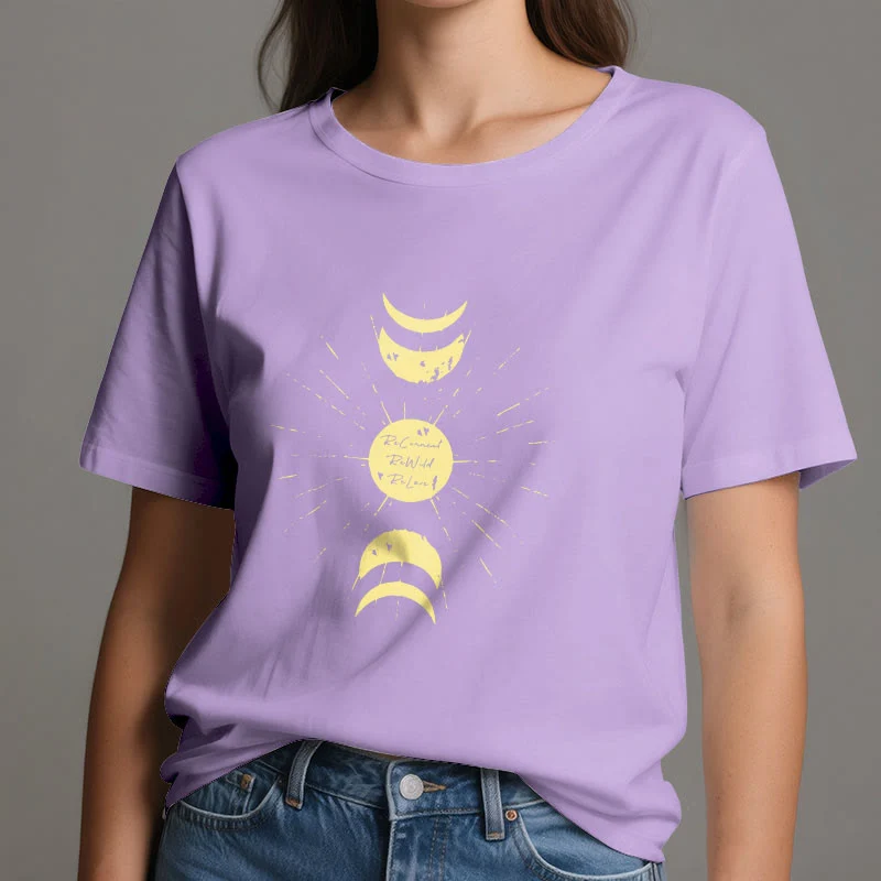 Olivenorma Mondphasen Yoga Baumwoll-T-Shirt