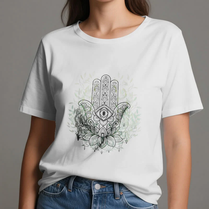 Olivenorma Hand der Fatima Hamsa Yoga Meditation T-Shirt