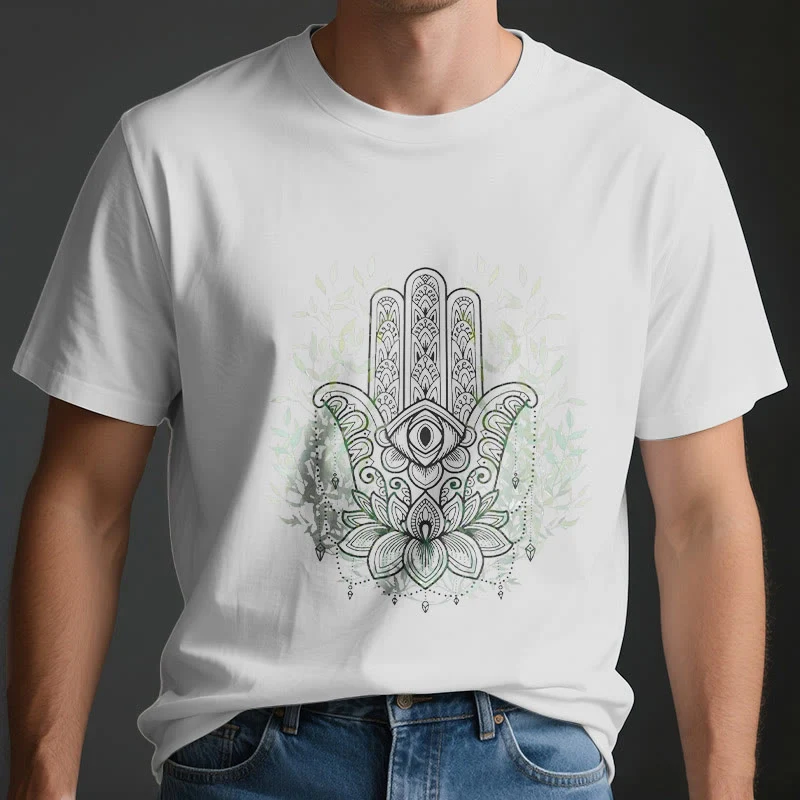 Olivenorma Hand der Fatima Hamsa Yoga Meditation T-Shirt