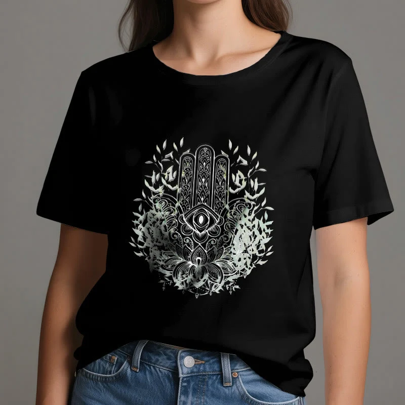 Olivenorma Hand der Fatima Hamsa Yoga Meditation T-Shirt