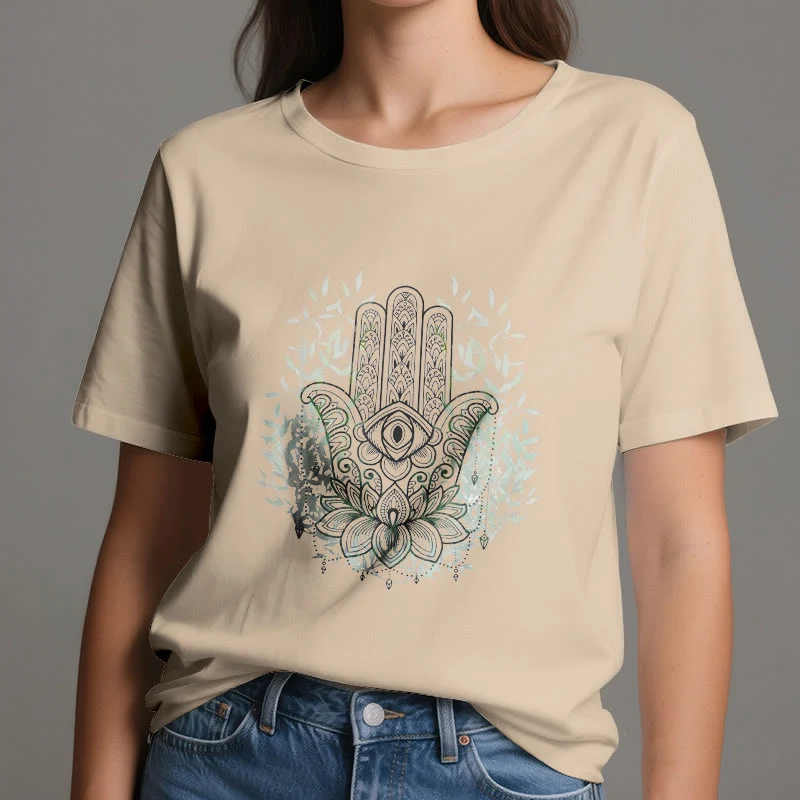 Olivenorma Hand der Fatima Hamsa Yoga Meditation T-Shirt