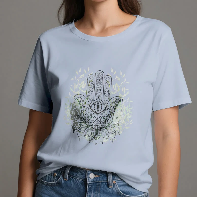 Olivenorma Hand der Fatima Hamsa Yoga Meditation T-Shirt