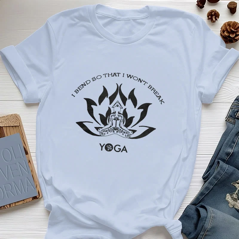 Olivenorma Yoga-T-Shirt „Ich beuge mich, damit ich nicht breche“