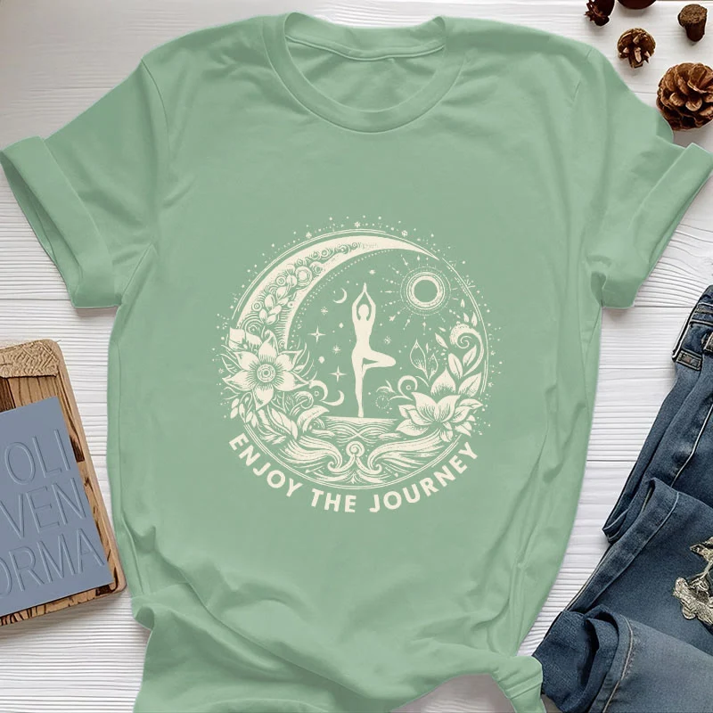 Olivenorma "GENIESSEN SIE DIE REISE" Yoga Spirituelles T-Shirt