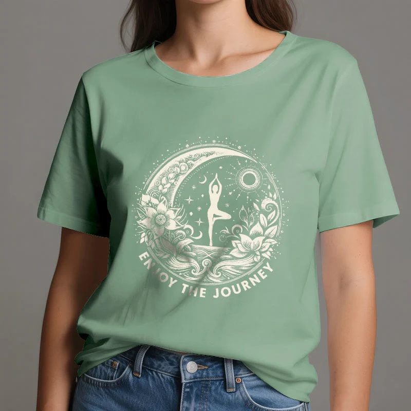 Olivenorma "GENIESSEN SIE DIE REISE" Yoga Spirituelles T-Shirt
