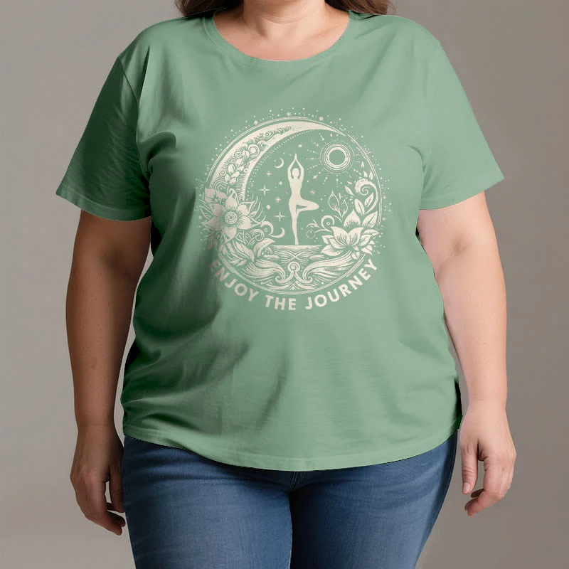 Olivenorma "GENIESSEN SIE DIE REISE" Yoga Spirituelles T-Shirt