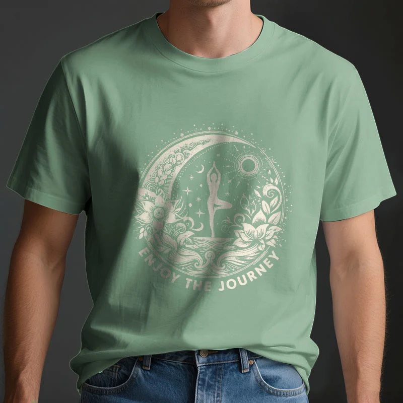 Olivenorma "GENIESSEN SIE DIE REISE" Yoga Spirituelles T-Shirt