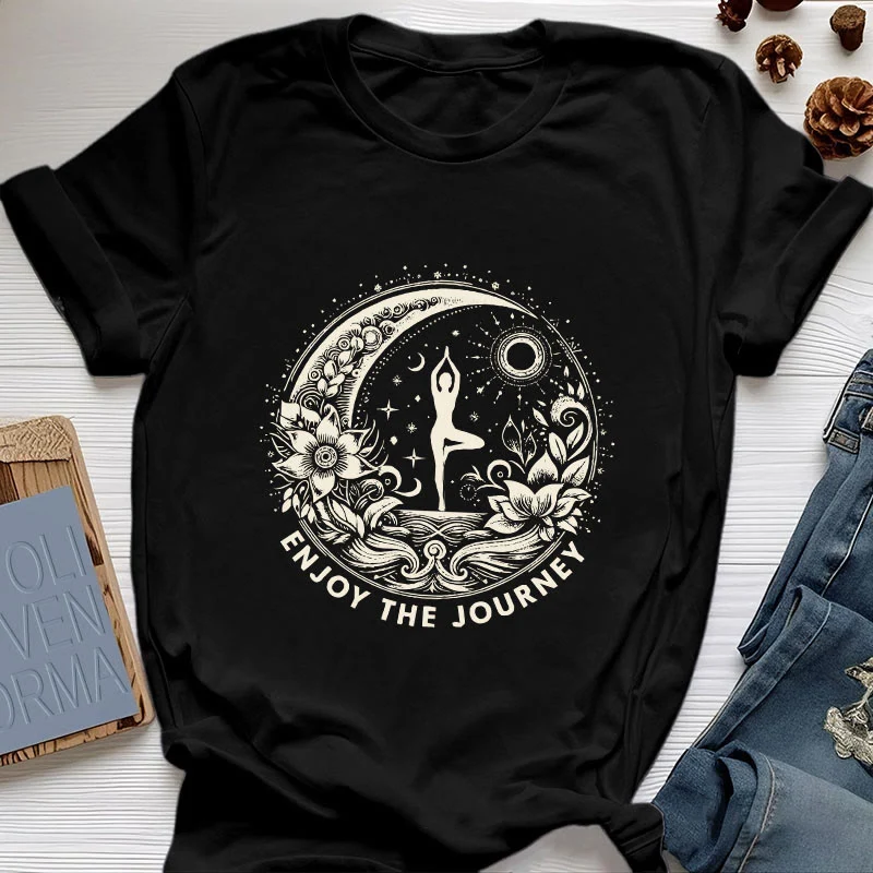 Olivenorma "GENIESSEN SIE DIE REISE" Yoga Spirituelles T-Shirt