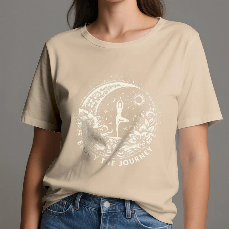 Olivenorma "GENIESSEN SIE DIE REISE" Yoga Spirituelles T-Shirt