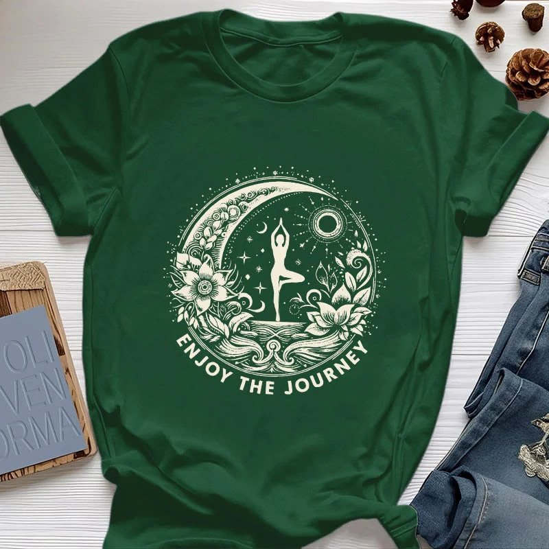 Olivenorma "GENIESSEN SIE DIE REISE" Yoga Spirituelles T-Shirt