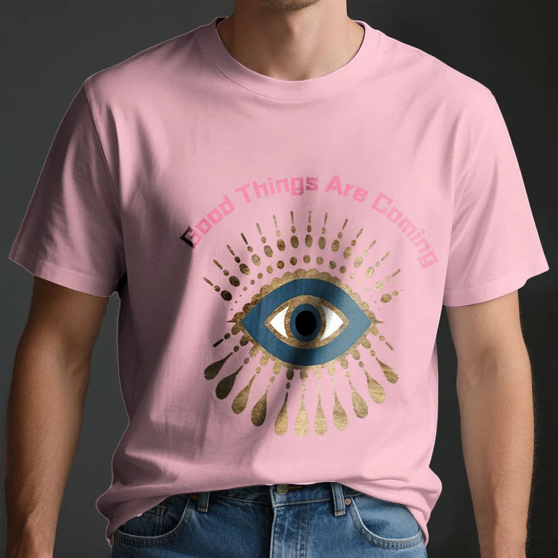 Olivenorma T-Shirt mit Aufschrift „Good Things Are Coming“