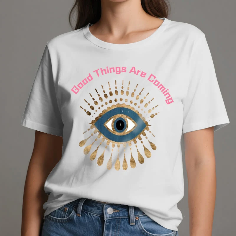 Olivenorma T-Shirt mit Aufschrift „Good Things Are Coming“