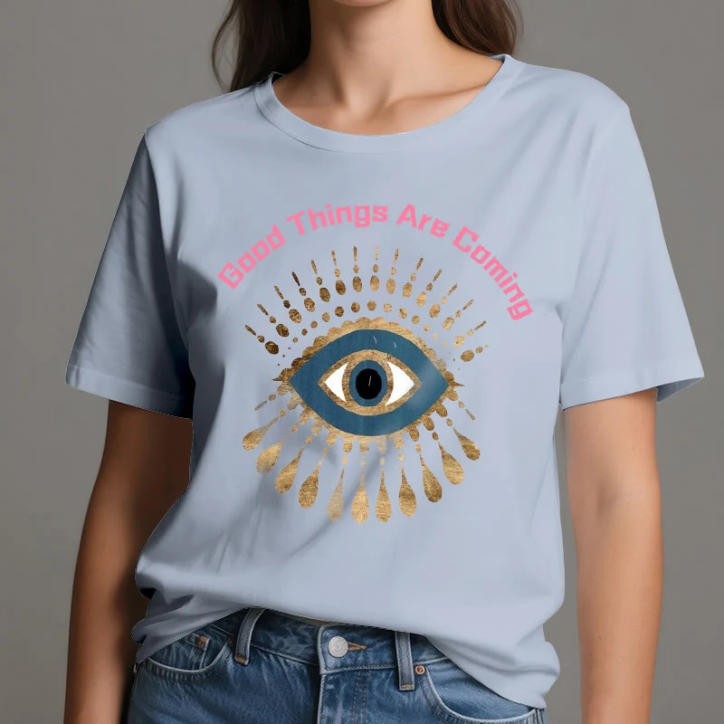 Olivenorma T-Shirt mit Aufschrift „Good Things Are Coming“