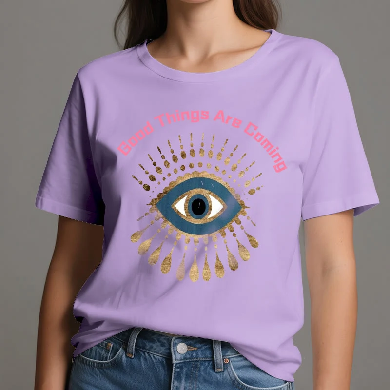 Olivenorma T-Shirt mit Aufschrift „Good Things Are Coming“