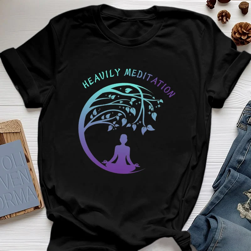 Olivenorma "HEAVILY MEDITATION" Baum des Lebens Yoga T-Shirt