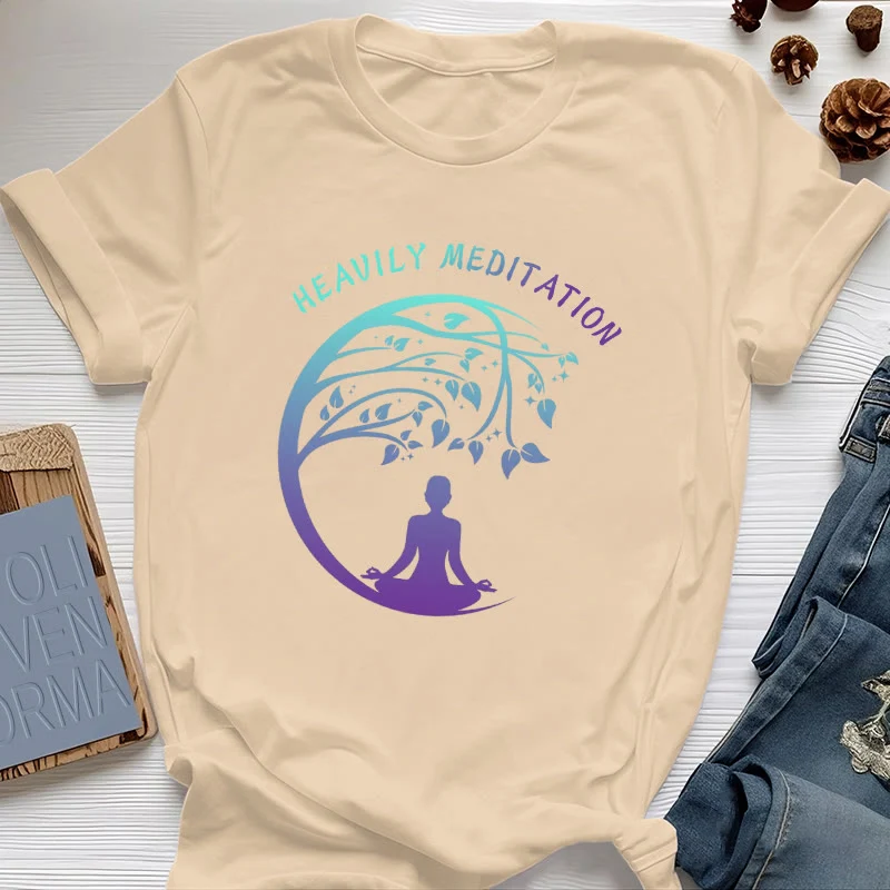Olivenorma "HEAVILY MEDITATION" Baum des Lebens Yoga T-Shirt