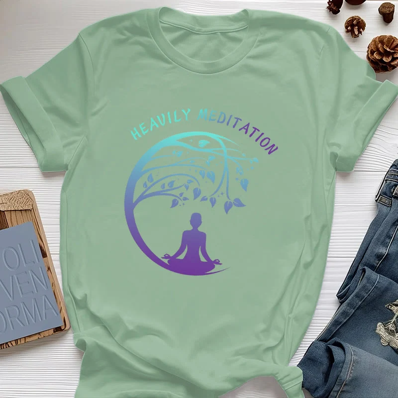 Olivenorma "HEAVILY MEDITATION" Baum des Lebens Yoga T-Shirt