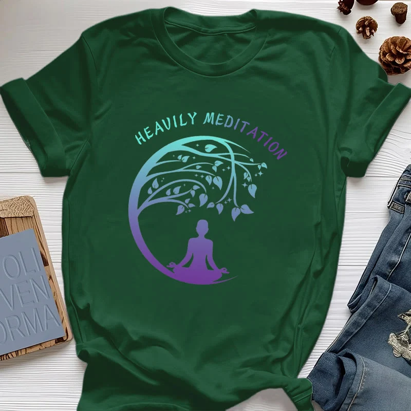 Olivenorma "HEAVILY MEDITATION" Baum des Lebens Yoga T-Shirt