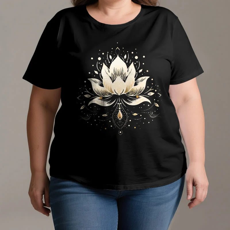 Olivenorma Blühender Lotus T-Shirt aus reiner Baumwolle