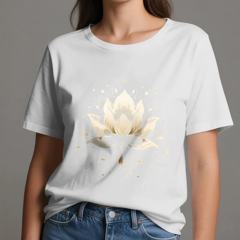 Olivenorma Blühender Lotus T-Shirt aus reiner Baumwolle