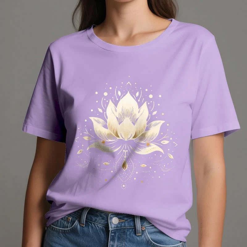 Olivenorma Blühender Lotus T-Shirt aus reiner Baumwolle