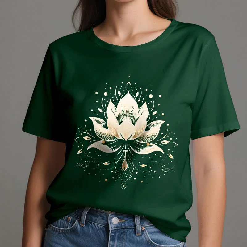 Olivenorma Blühender Lotus T-Shirt aus reiner Baumwolle