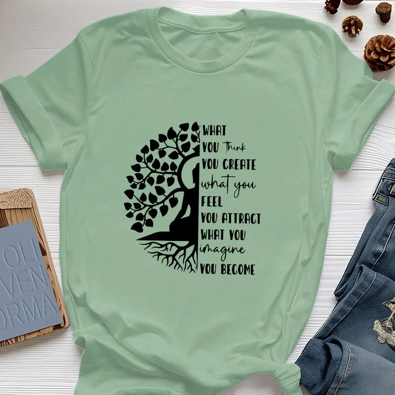 Olivenorma Baum des Lebens Yoga Meditation Baumwoll-T-Shirt