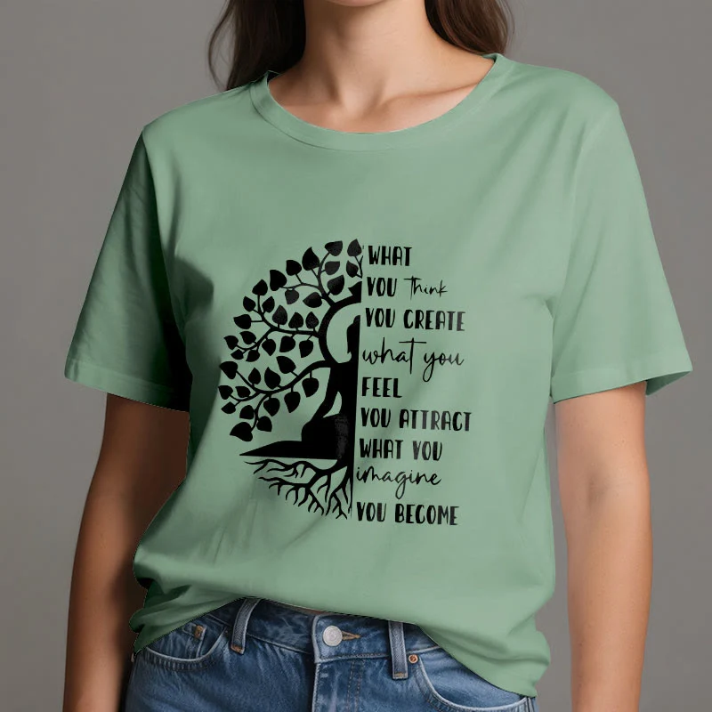 Olivenorma Baum des Lebens Yoga Meditation Baumwoll-T-Shirt