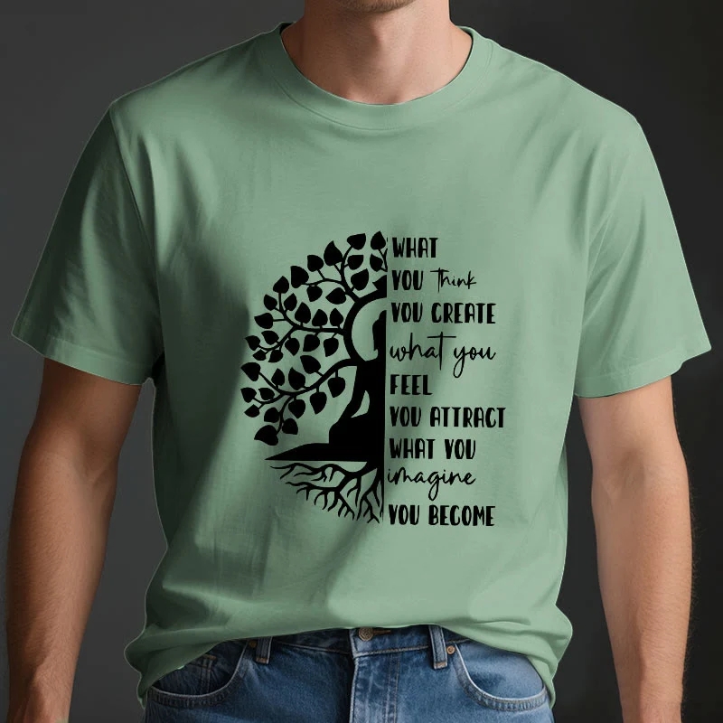 Olivenorma Baum des Lebens Yoga Meditation Baumwoll-T-Shirt