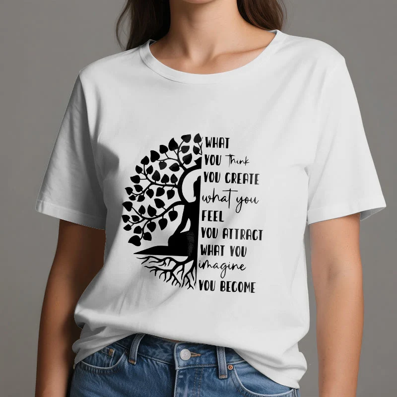 Olivenorma Baum des Lebens Yoga Meditation Baumwoll-T-Shirt