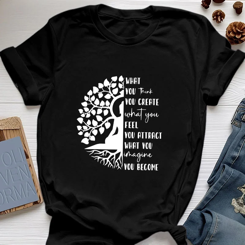 Olivenorma Baum des Lebens Yoga Meditation Baumwoll-T-Shirt