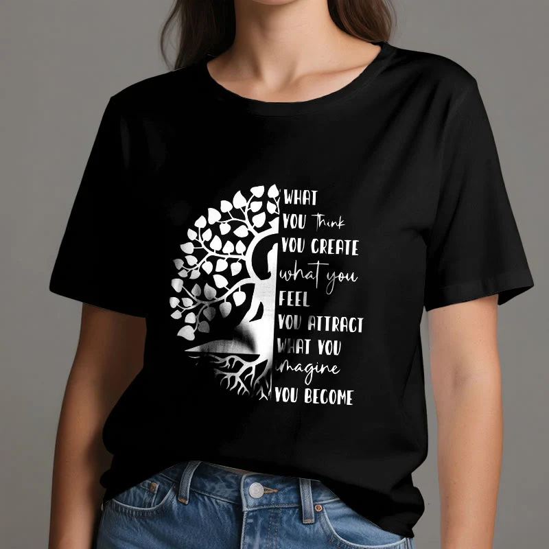 Olivenorma Baum des Lebens Yoga Meditation Baumwoll-T-Shirt